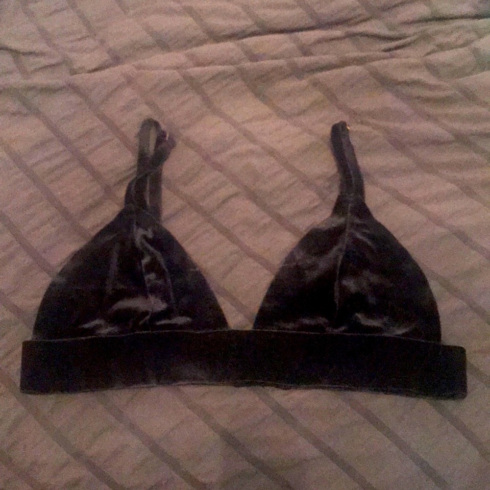 Super cute black velvet bralette